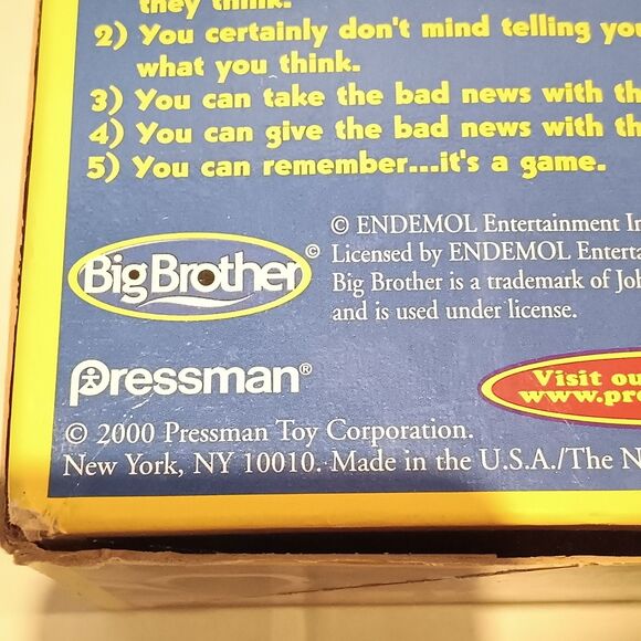 Vintage Big Brother The Game-Pressman Toys-2000-Based On TV Show-Complete - Picture 3 of 11